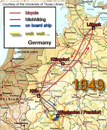map of cycling tour 1949
