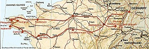 Frankreichfahrt 1953, Fahrtroute
