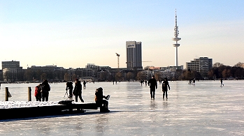 Eis auf der Alster