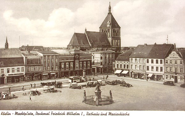 Köslin, market, town hall, St. Mary's church